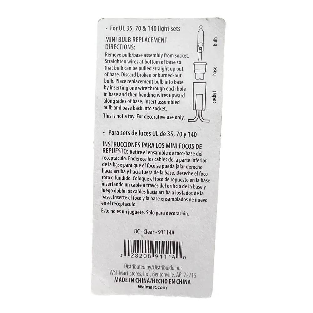 holiday time 10 mini replacement bulbs full unopened pack